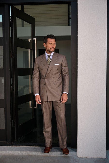 Tan Windowpane Suit
