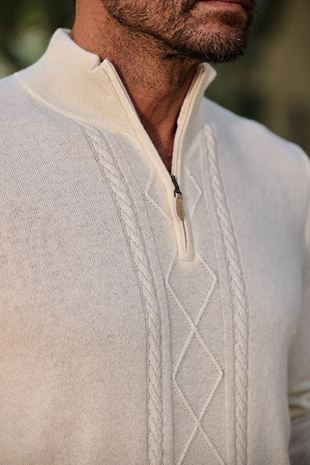 Fisherman Cable 1/4 Zip Knit