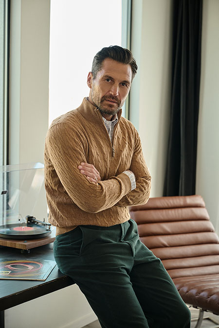 Cable Knit 1/4 Zip Knit