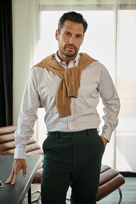 Brown & Blue Checked Shirt