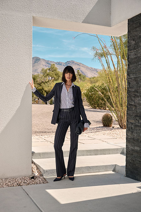 Navy Pinstripe Suit