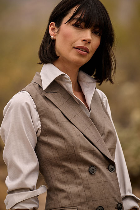 Women's FW26 Lookbook                                                                                                                                                                                                                                     , Tan Jacquard Shirt