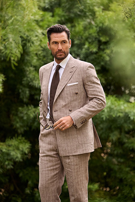 Brown & Cream Glen Check Suit