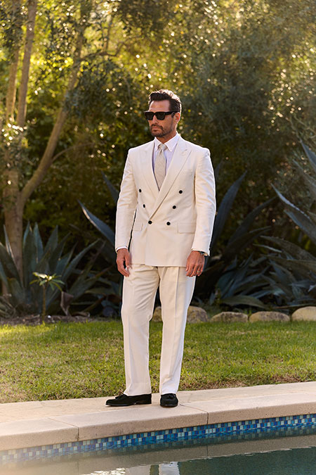 Cream Wool/Silk/Linen Suit