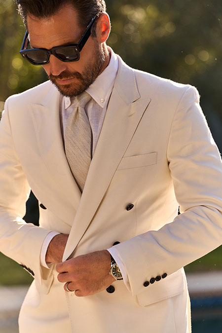 Cream Wool/Silk/Linen Suit