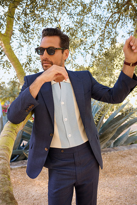 Color Blocked Knit Polo