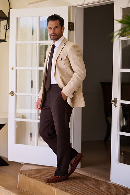 Tan Linen Safari Coat