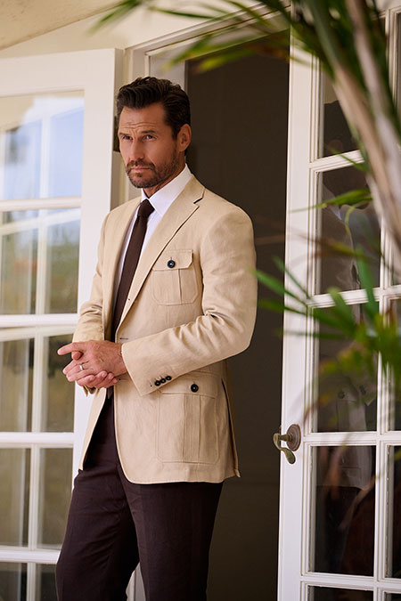 Tan Linen Safari Coat