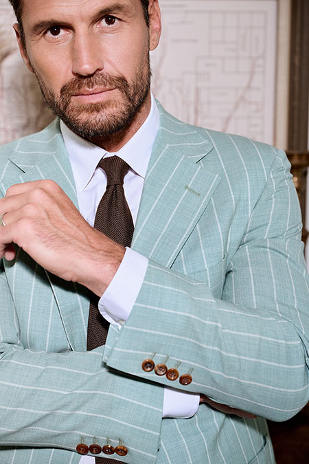 Mint Striped Jacket Holland & Sherry