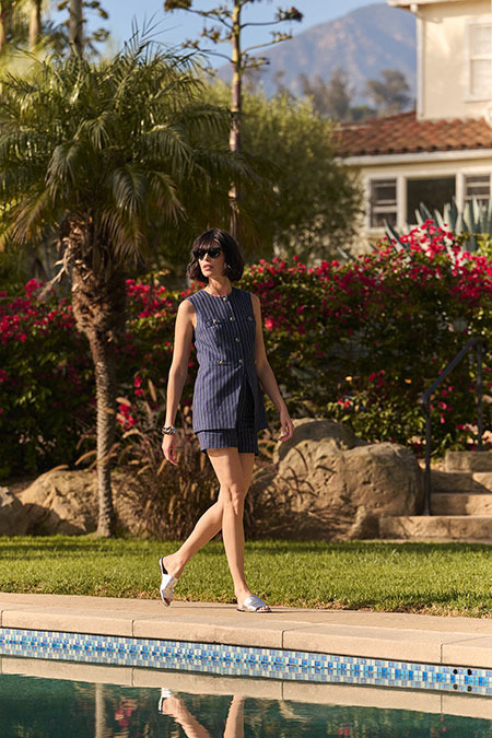 Spring Summer 26 Women's Lookbook                                                                                                                                                                                                                         , Navy Striped Linen Set