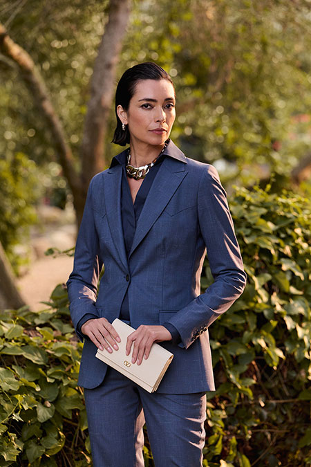 Spring Summer 26 Women's Lookbook                                                                                                                                                                                                                         , Slate Blue Western Suit