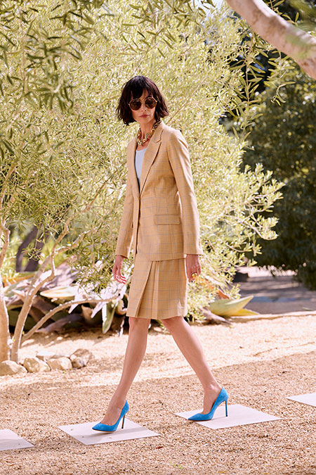 Barley Windowpane Skirt Suit