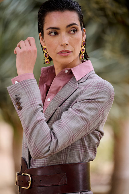 Gray Plaid Short Suit