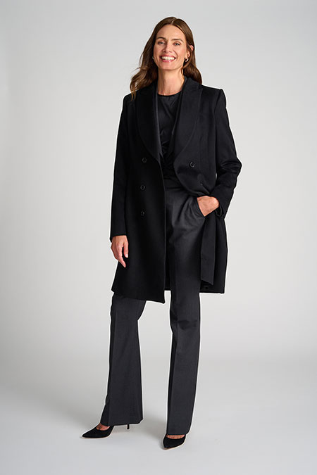 Women's Classics                                                                                                                                                                                                                                          , Black Cashmere Stephanie Topcoat