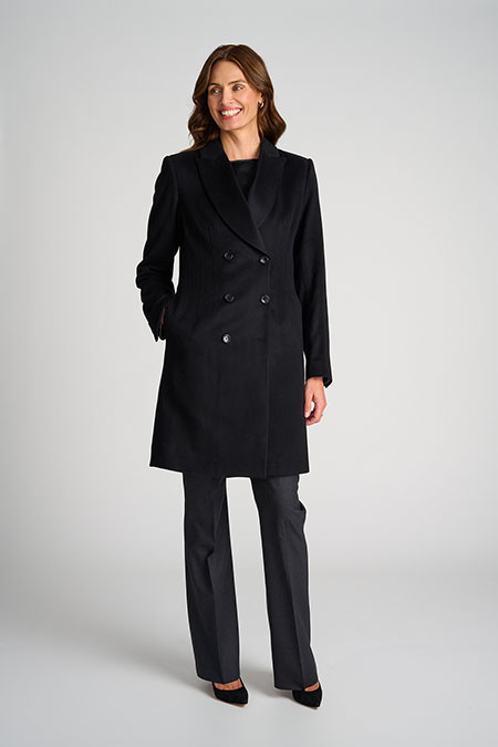 Black Cashmere Stephanie Topcoat