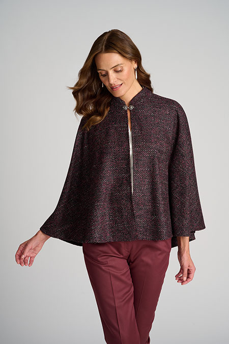 Maroon Cross Weave Cape