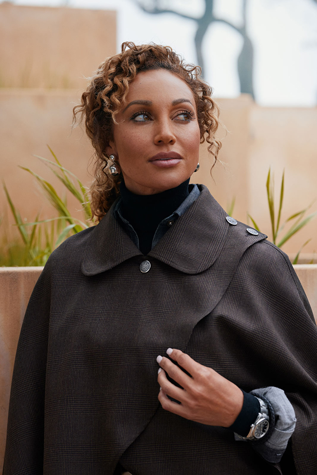 Brown Plaid Cape