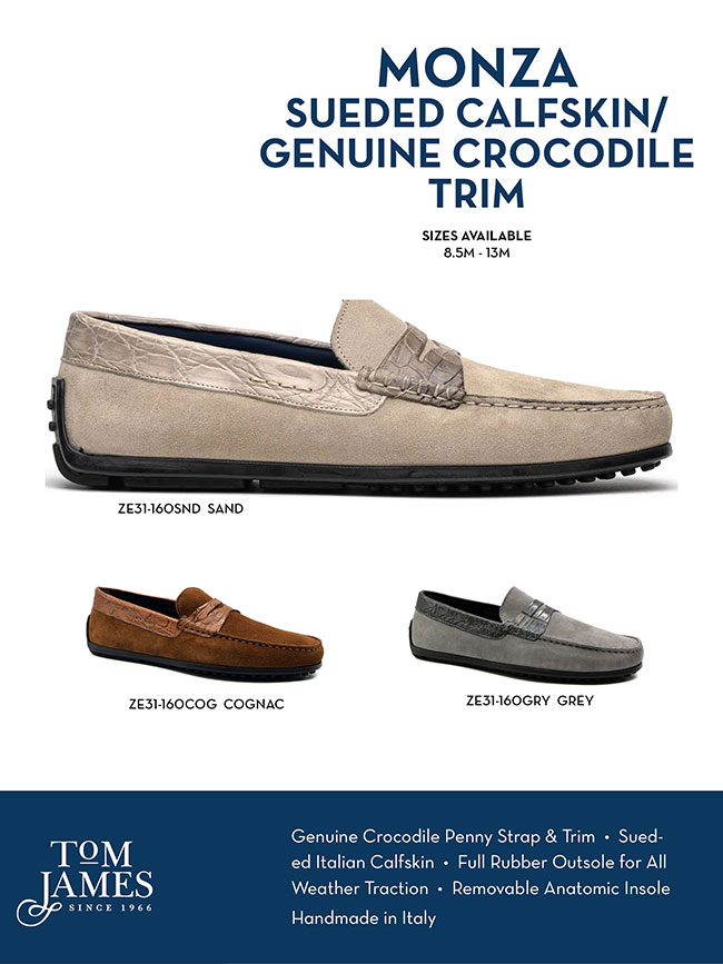                                                                                                                                                                                                                                                           , Monza Sueded Calfskin With Crocodile Driver