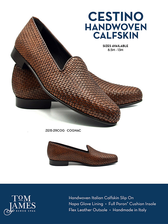                                                                                                                                                                                                                                                           , Cestino Calfskin Basketweave Slip On