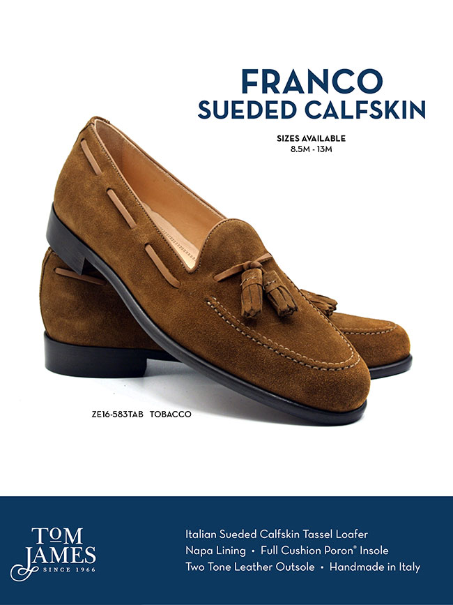                                                                                                                                                                                                                                                           , Franco Italian Suede Goatskin Tassel Loafer